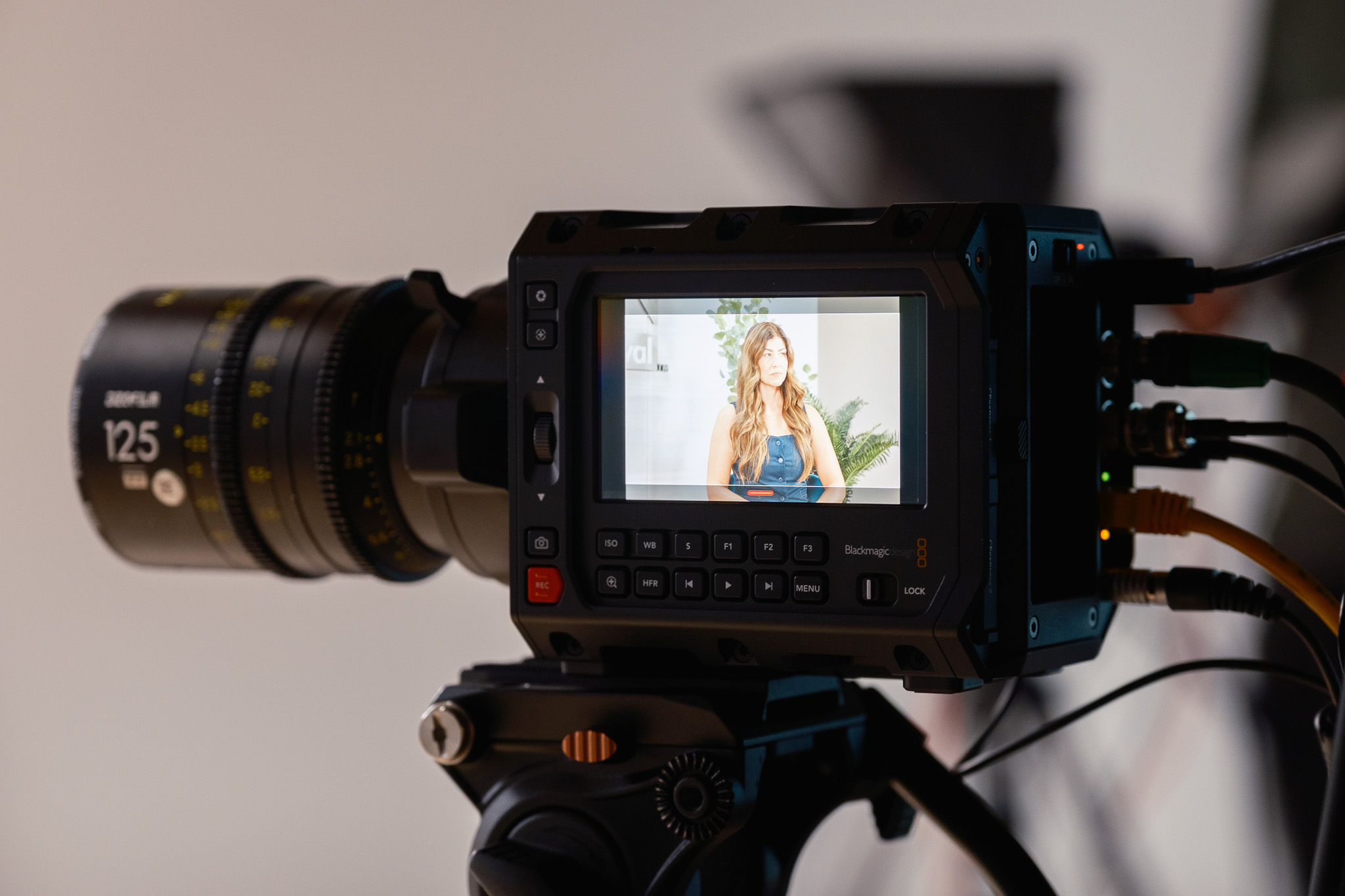 Camera and monitor setup behind the scenes on Barely Filtered