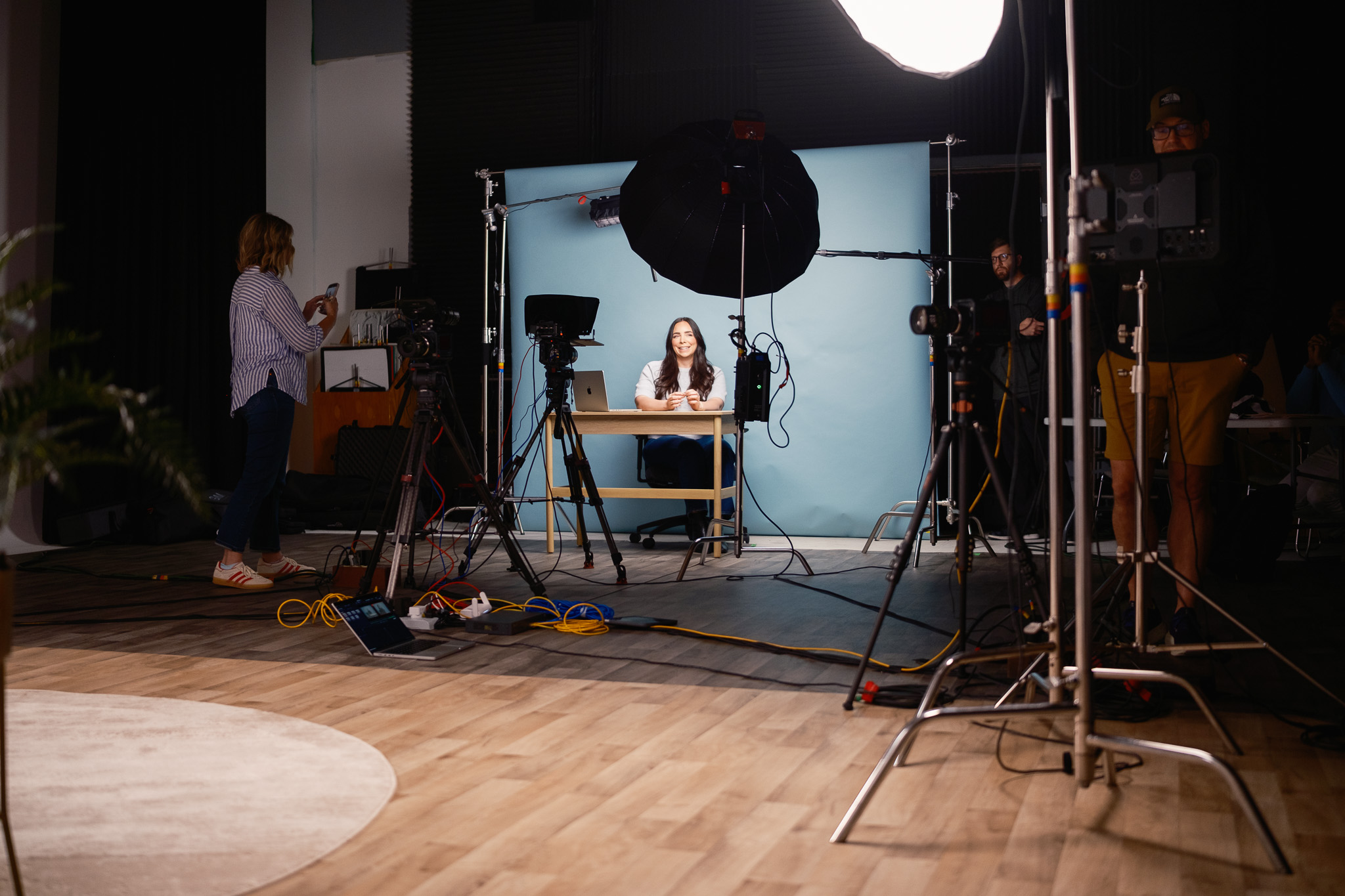 Wide shot of the in-house studio during the Barely Filtered shoot